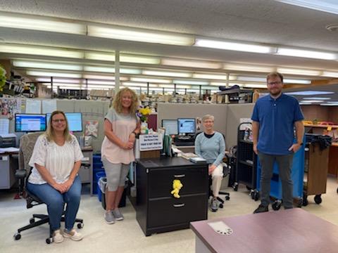 The Acquisitions Department L-R: Manager Yvette Blandford, Cheryl Herndon, Jylene Henning and Rob Moledor