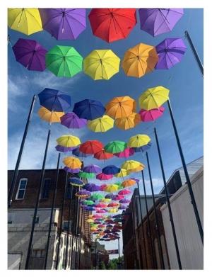Visit Umbrella Alley in downtown Louisville, Ohio