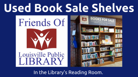 The Friends of the Library used book sale shelves at the Library