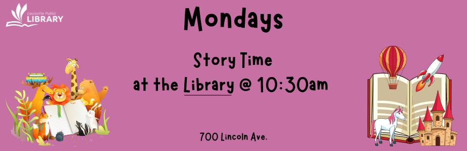 Monday Story Times at the Library
