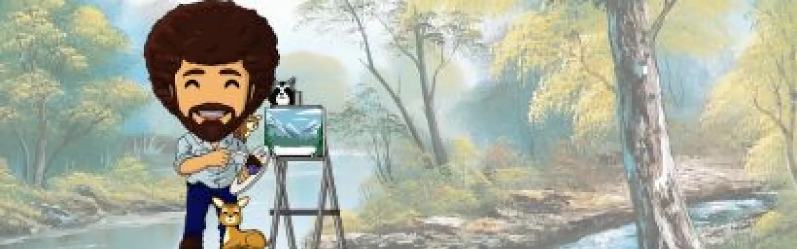 Painting with Bob Ross the first Monday of every month.